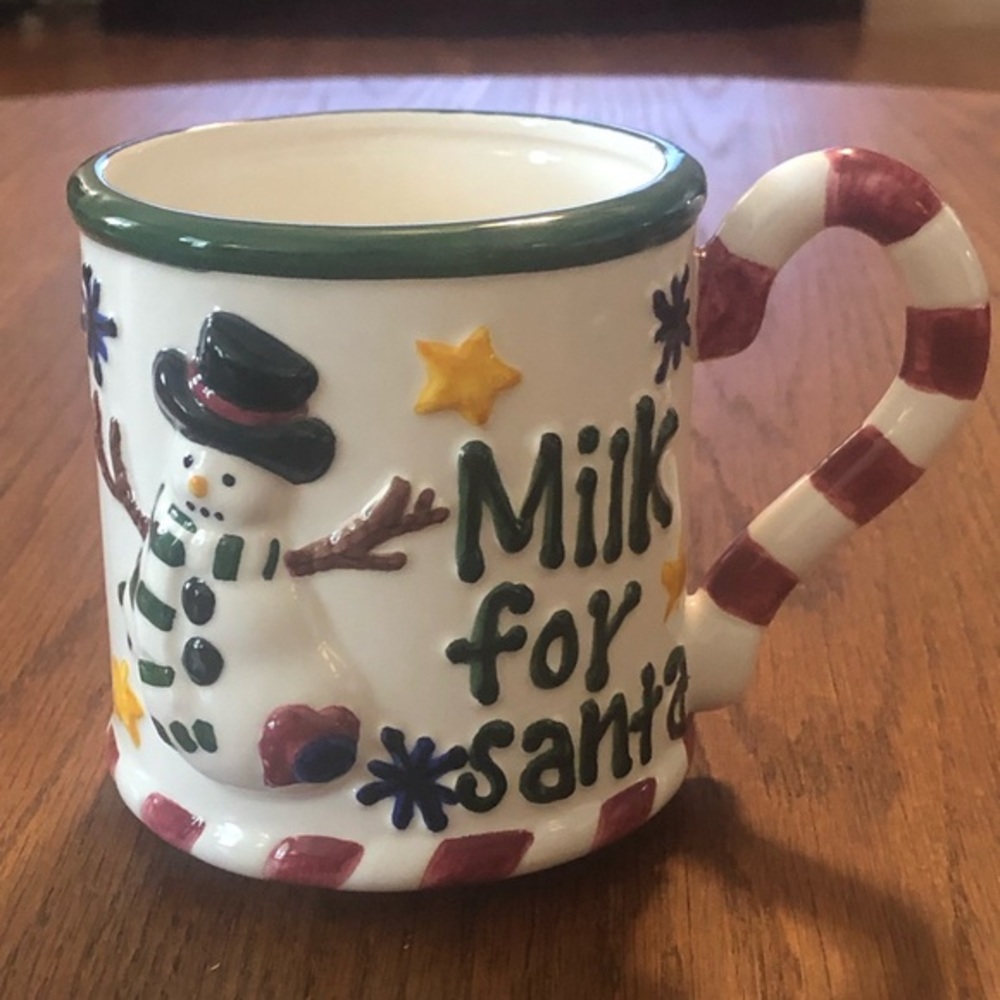 Christmas coffee cup “Milk For Santa”.  EUC